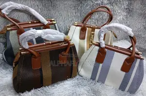 Fabric Faux Leather Tote Shoulder Bag Women Handbag Ladies
