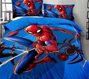 Blue Spiderman Cartoon Themed Kids Duvet