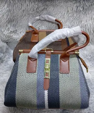 Canvas and Pu Leather Patchwork Handbag