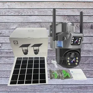 Dual Lens 4g Solar CCTV Camera With Noise Reduction Two-Way Audio
