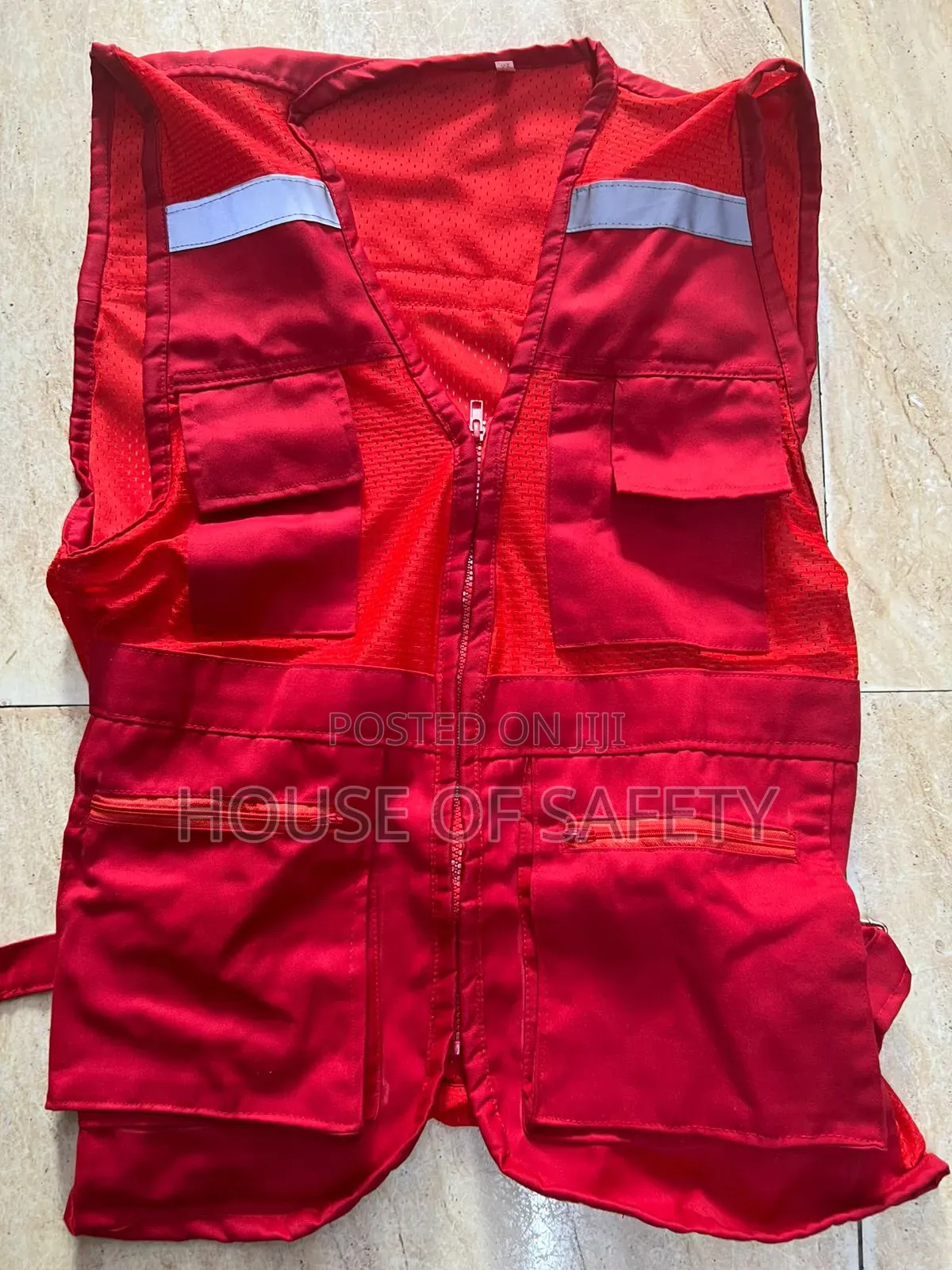 Red Reflective Vest With Highly Visible
