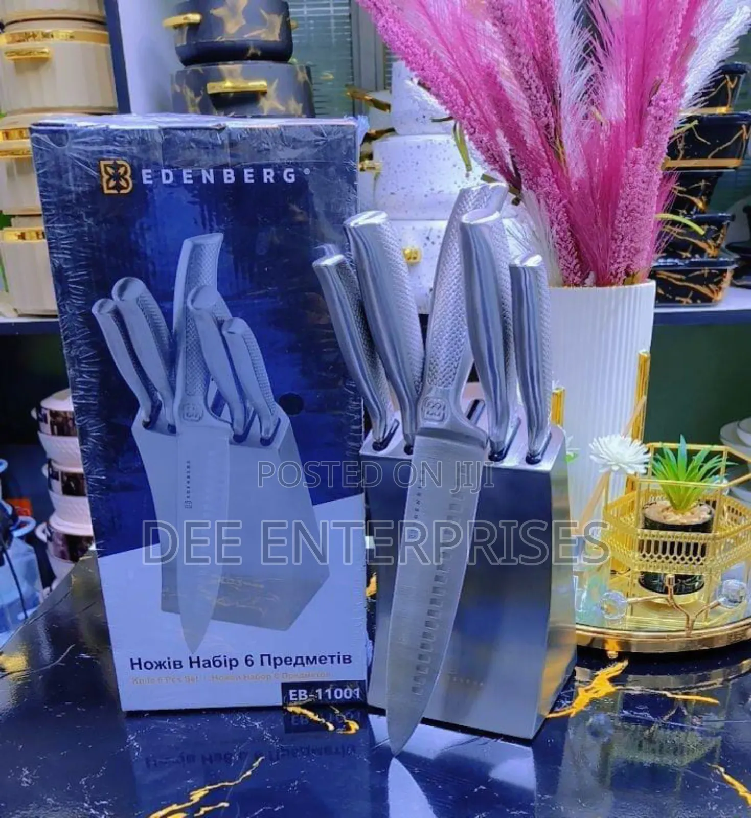 6 PCS Edenberg Silver Kitchen Knife Set