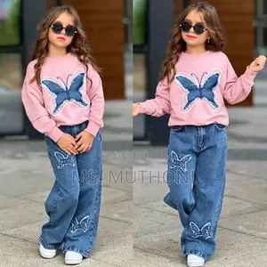 Girls 2 Piece Denim Sweat Shirt 3-10yrs