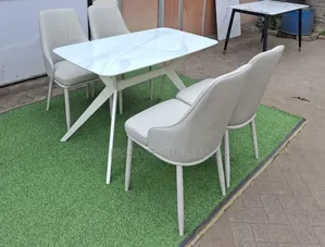High-End Cream 4-Seater Dining Table Set