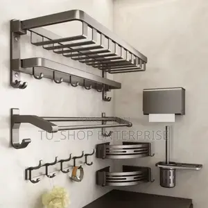 *7pcs Multifunctional Bath Towel Storage Rack Set