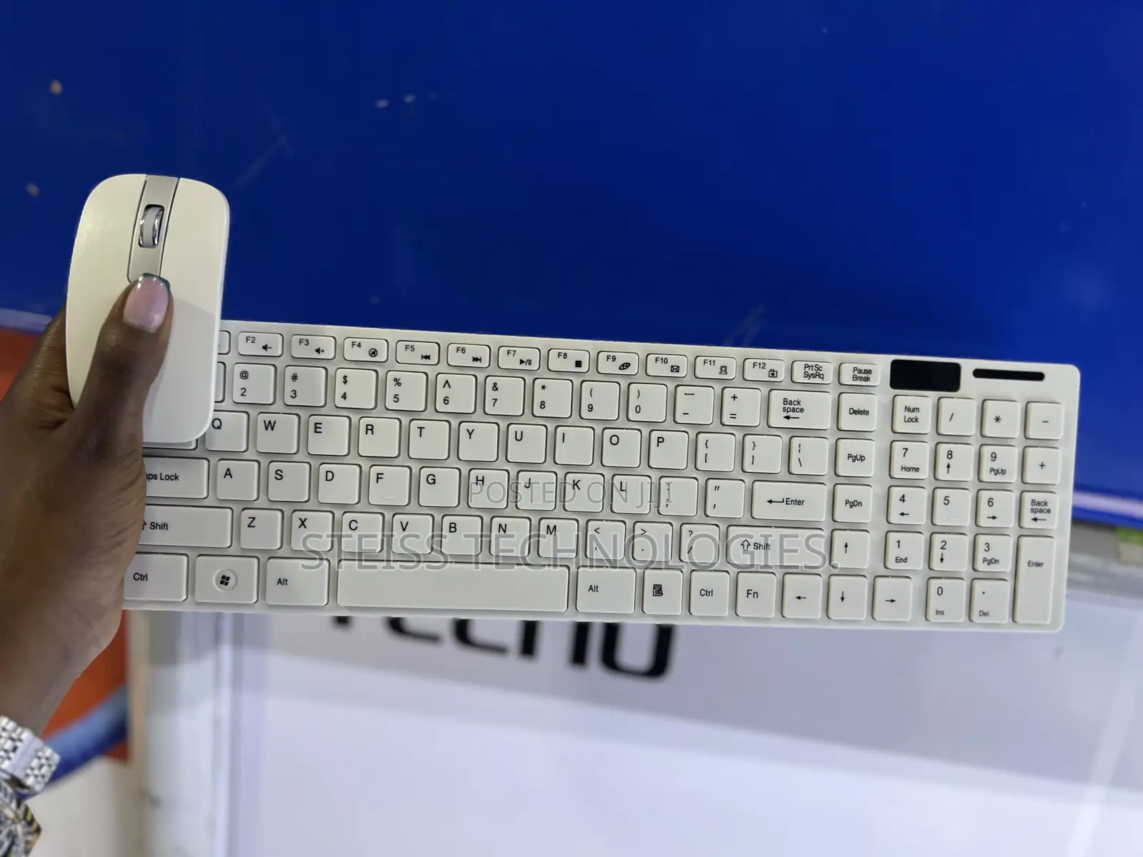 White Wireless Keyboard and Mouse