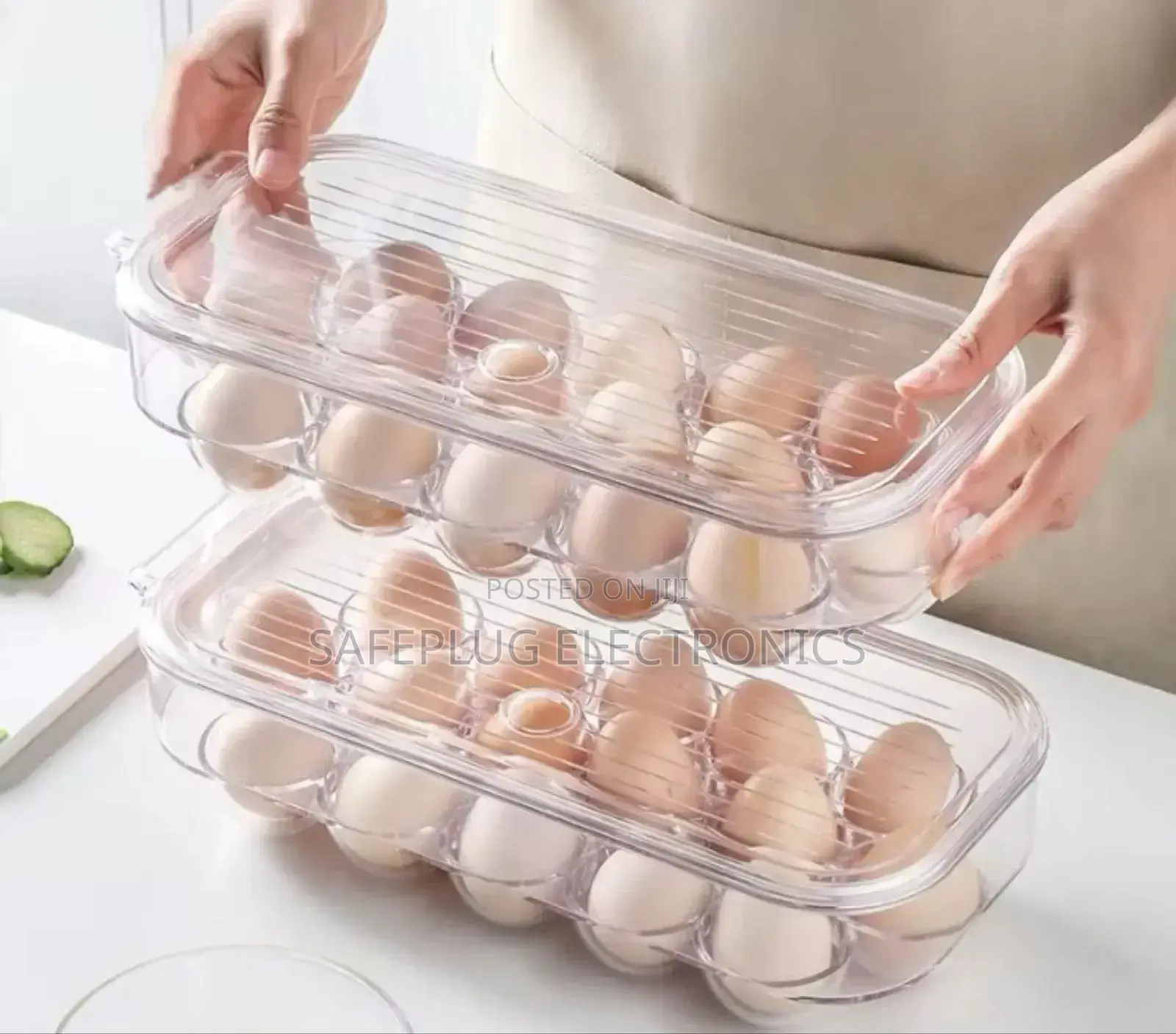 16 Grid Egg Holder With Handle Lid