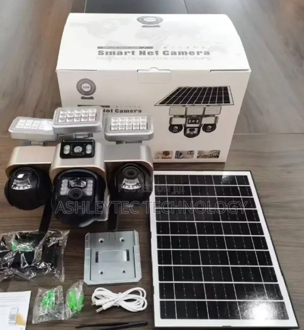 Latest Model 3 Lens 3motors Wireless 4g Solar PTZ CCTV