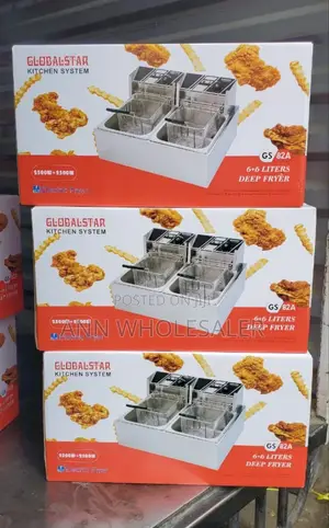 Globalstar Double Tank 6+6lt Stainless Steel Double Deep Fryer