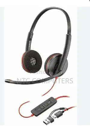 Poly Blackwire 3225 Stereo USB-C Headset +3.5mm Plug +USB-C/A