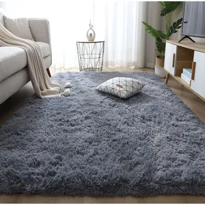 Grey 5 by 8 Fluffy Carpet