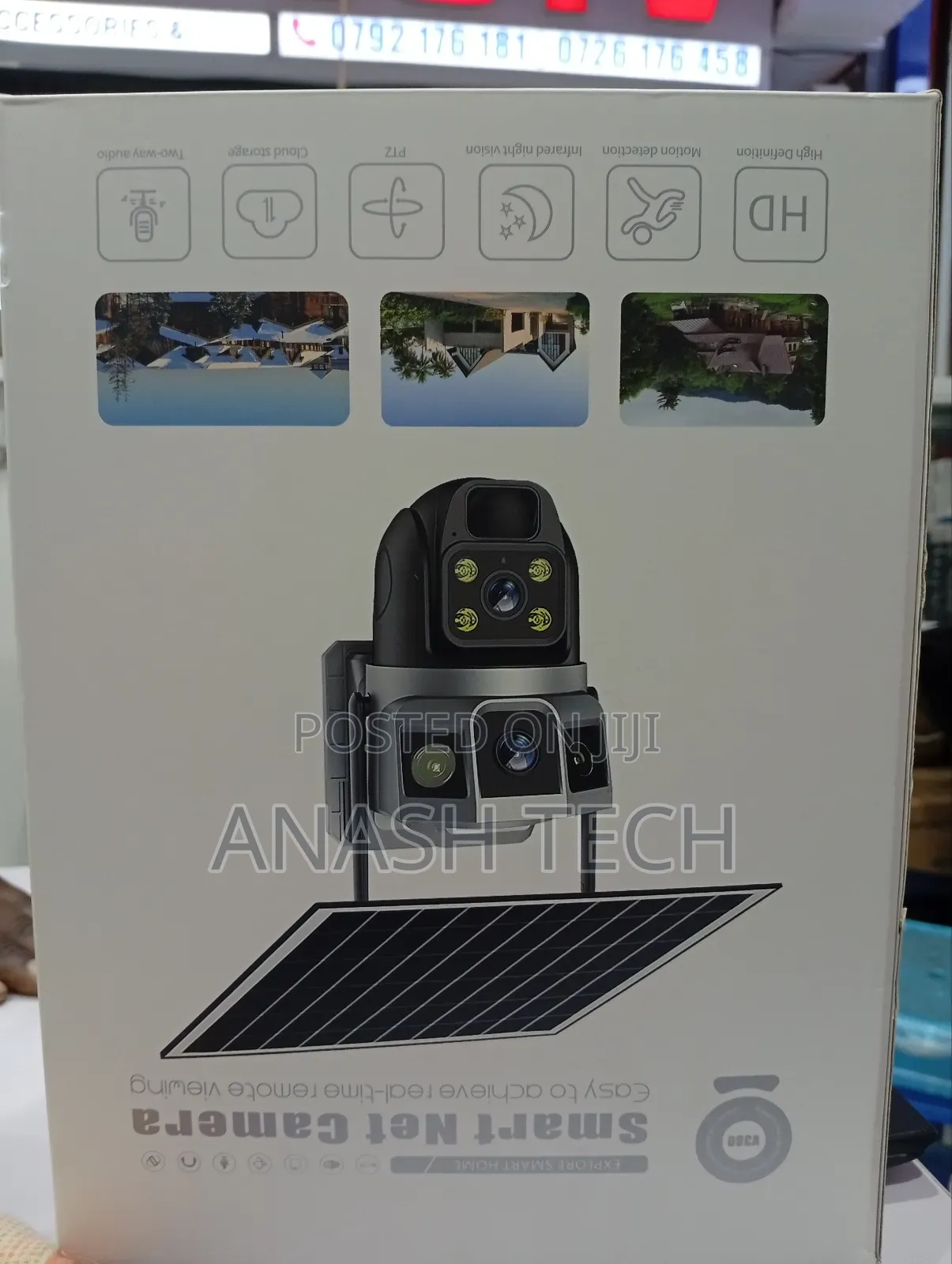 V380 Pro Wifi Solar Dual Lens Camera