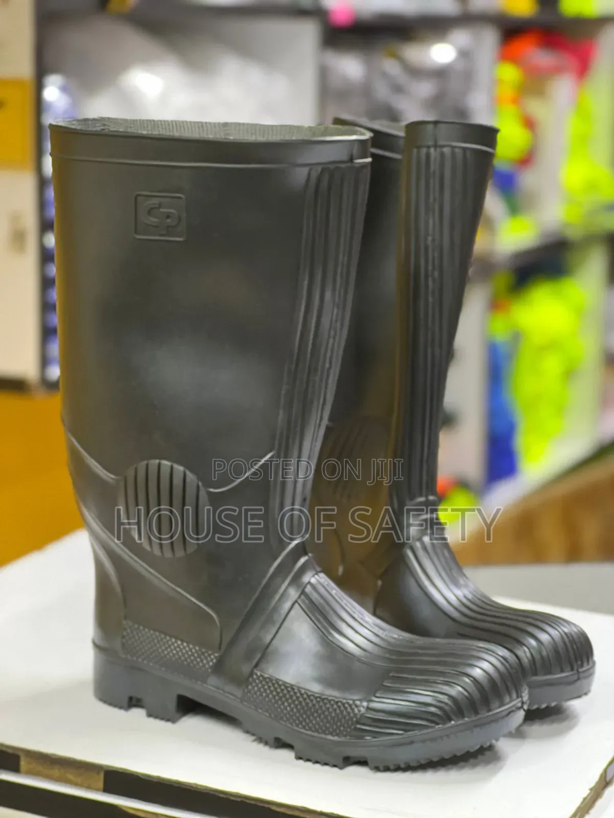 Black And White Workmaster Gumboots.