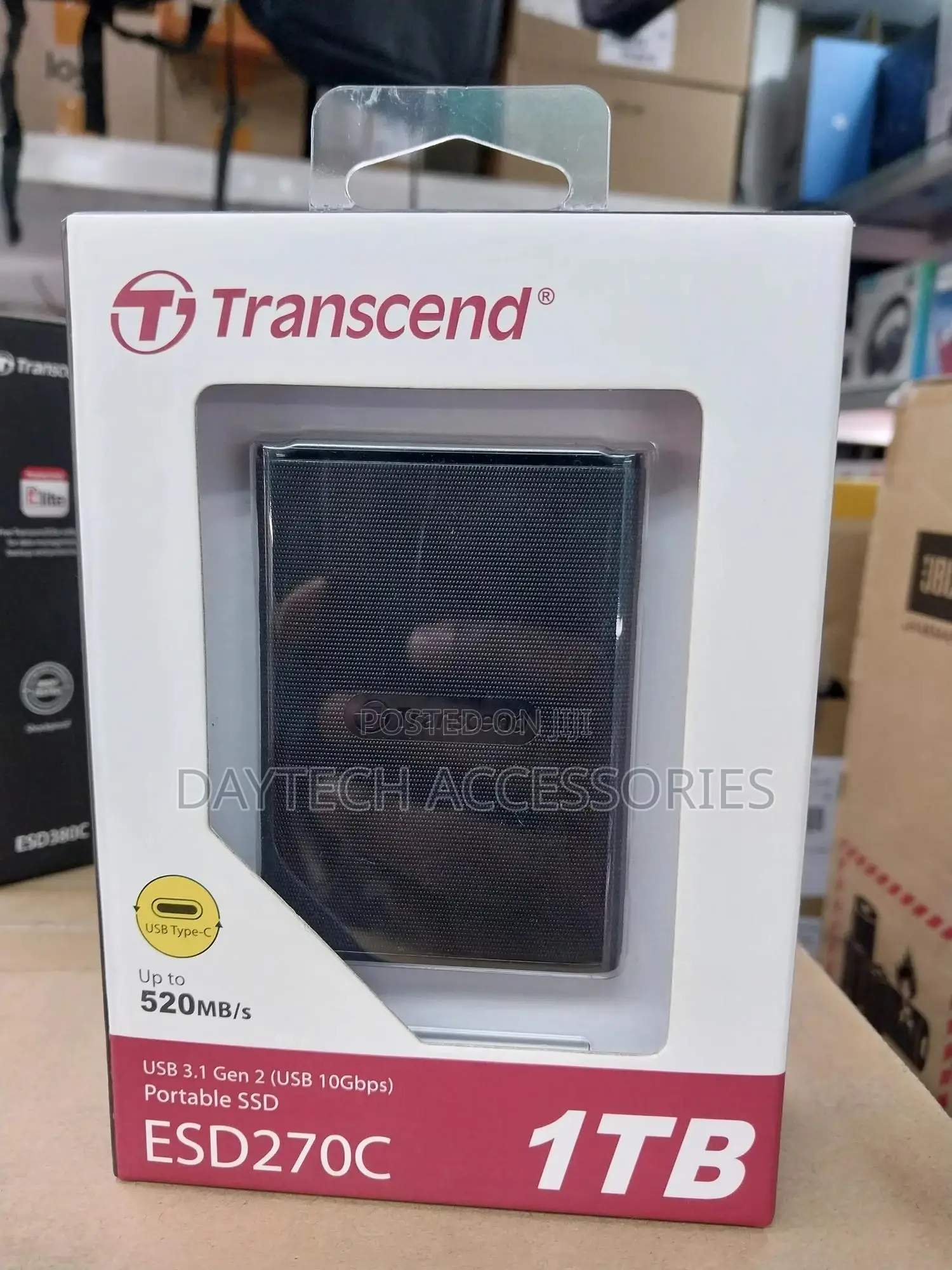 Transcend 1tb Usb 3.1 Gen 2 Usb Type C Portable Ssd, Esd270c