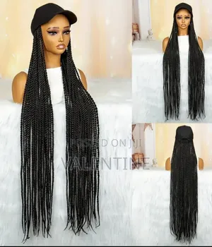 Long Braided Wig With Black Baseball Cap
