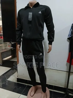 Premium Quality Adidas Full Plain Tracksuit - Black
