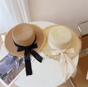 Women Straw Ribbon Sun Hats Large Wide Brim / Beach Hats