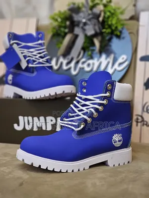 Blue Leather Timberland Boots