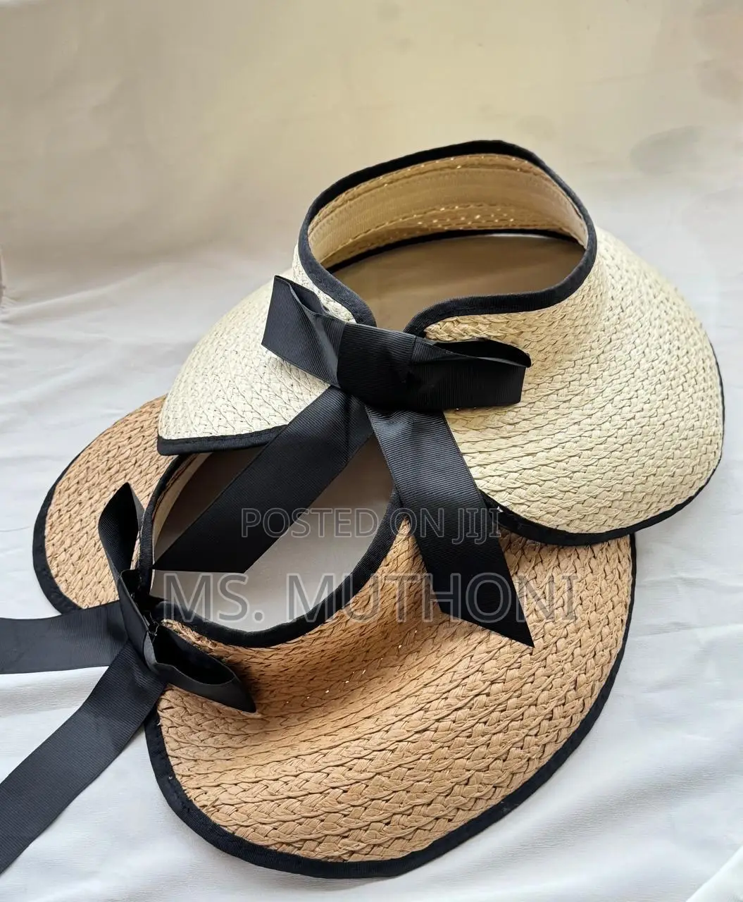 Ladiew Tieback Bowknot Straw Hat Sun Visor
