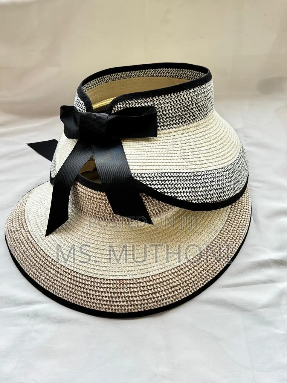 Ladiew Tieback Bowknot Straw Hat Sun Visor