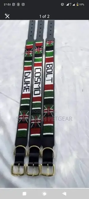 Pure Leather Masai Beads Dog Collar - Small Medium (Customized)