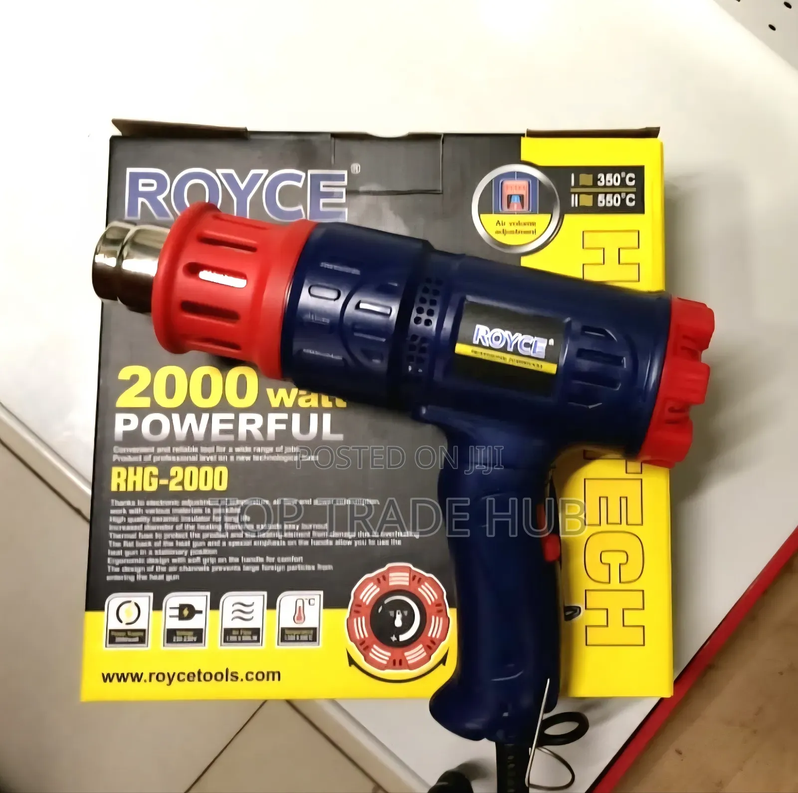Powerful Royce Electric Heat Gun 2000w 650°C Max