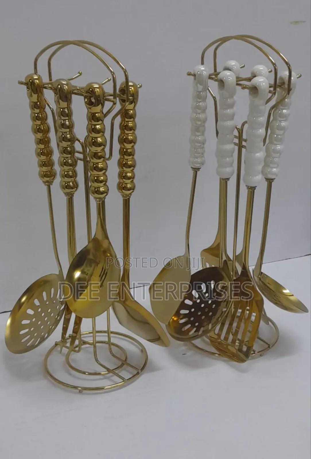 Ceramic Handle Stainless Steel Serving Spoon Set