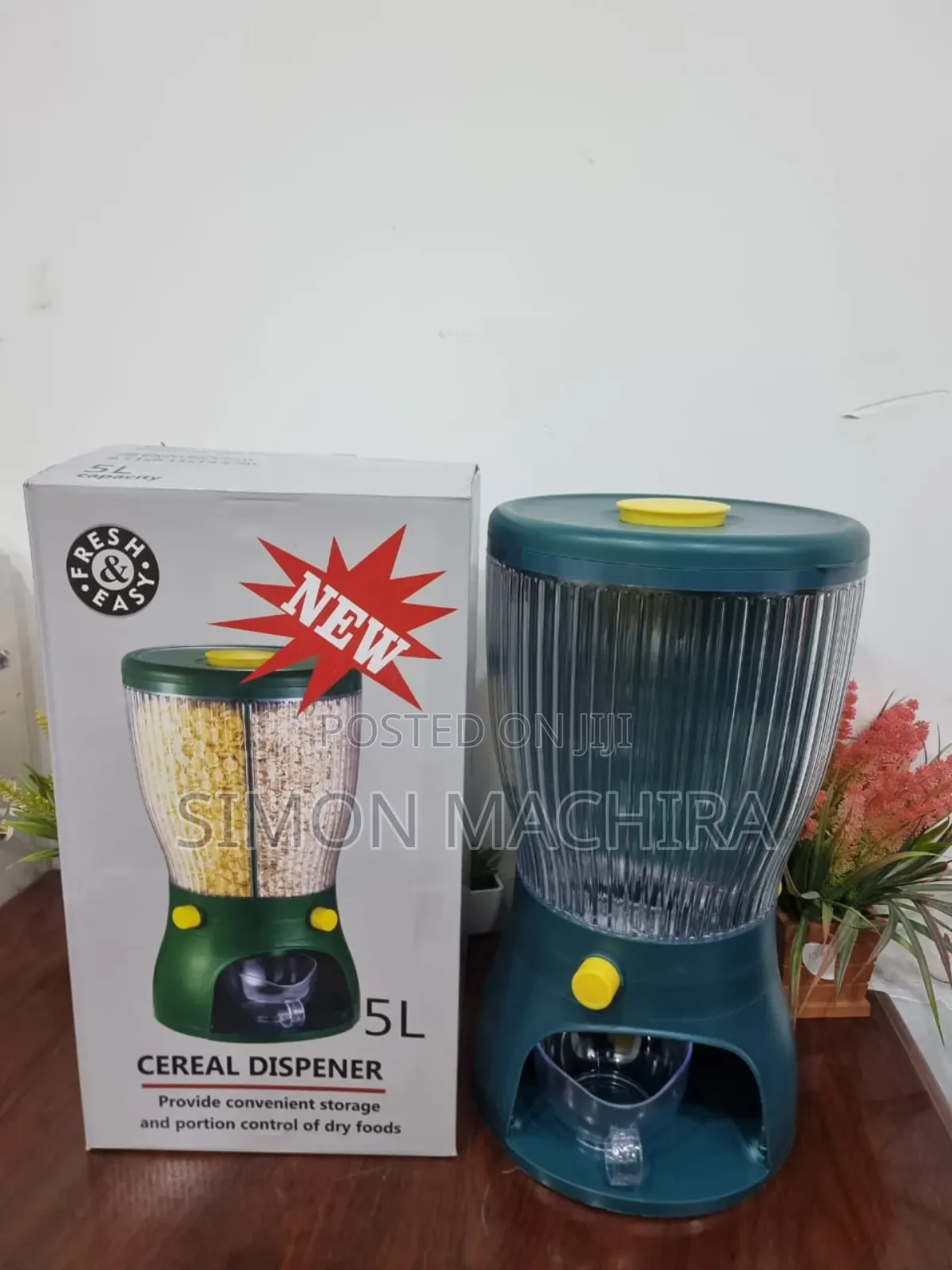 5l Rotating 3 Partition Cereal Dispenser