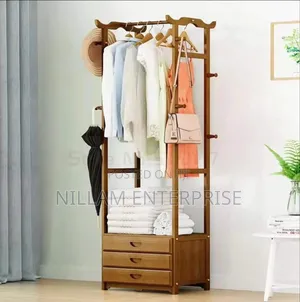 Bamboo Mini Closet
Clothes Stand With Drawers