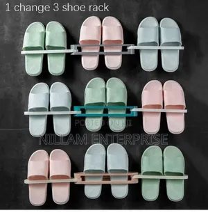 2pc Punchless Expandable Bathroom Slippers/Towels