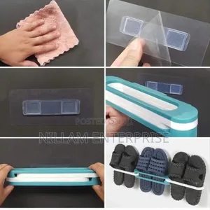 2pc Punchless Expandable Bathroom Slippers/Towels