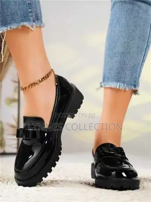 Patent Lady Loafers With Chunky Sole,Chunky Sole Wet Looks Sizes 37-43