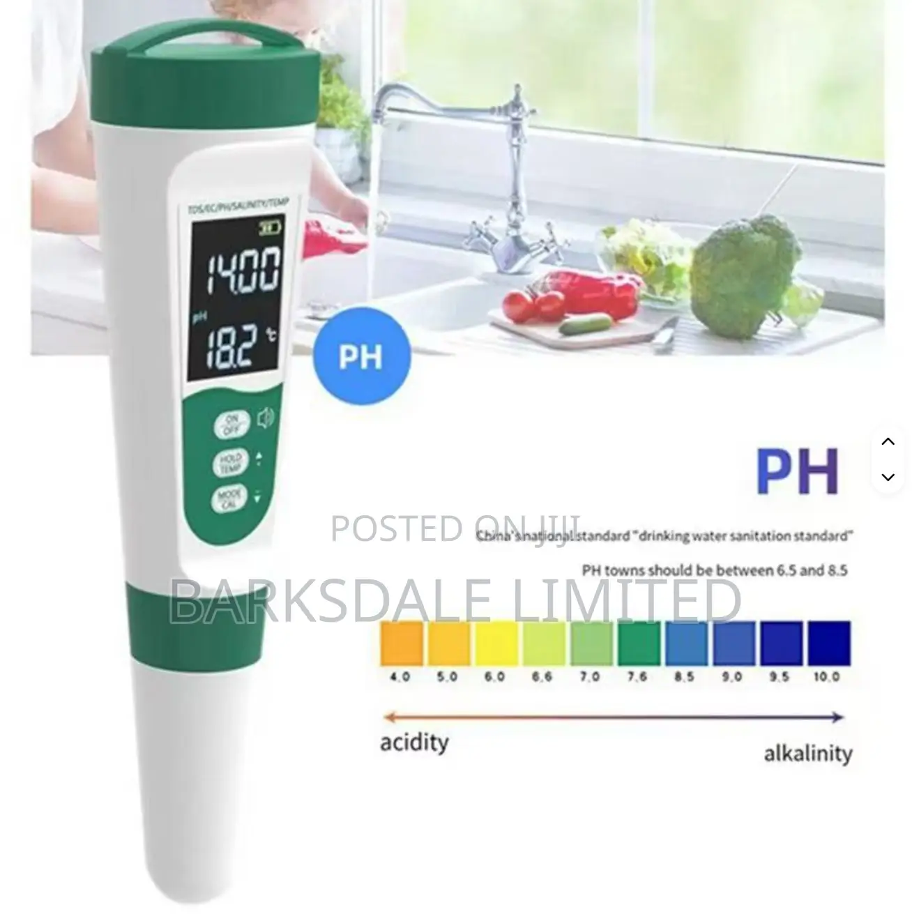 5-in-1 TDS Ec Ph Temperature Salinity Water Quality Tester