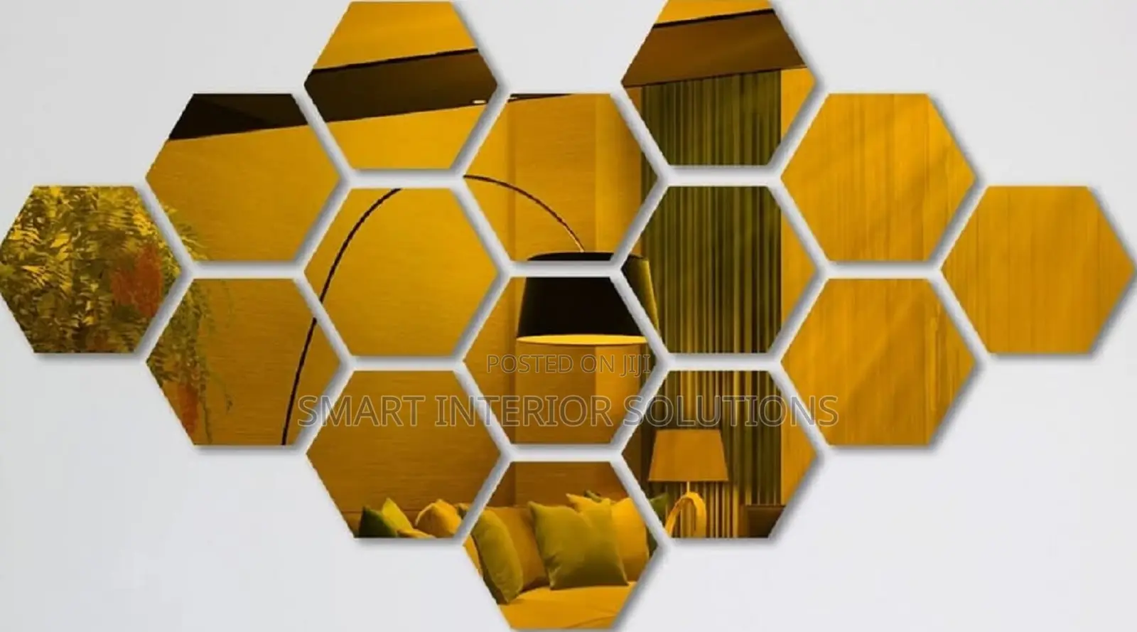 Gold Hexagonal Mirrors