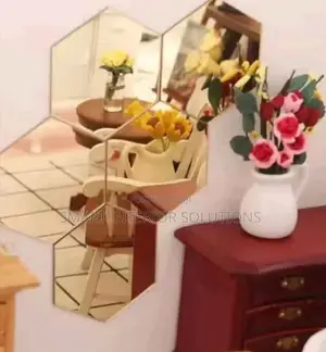 Livingroom Hexagonal Mirrors