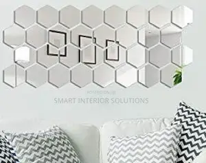 Silver Hexagonal Mirrors