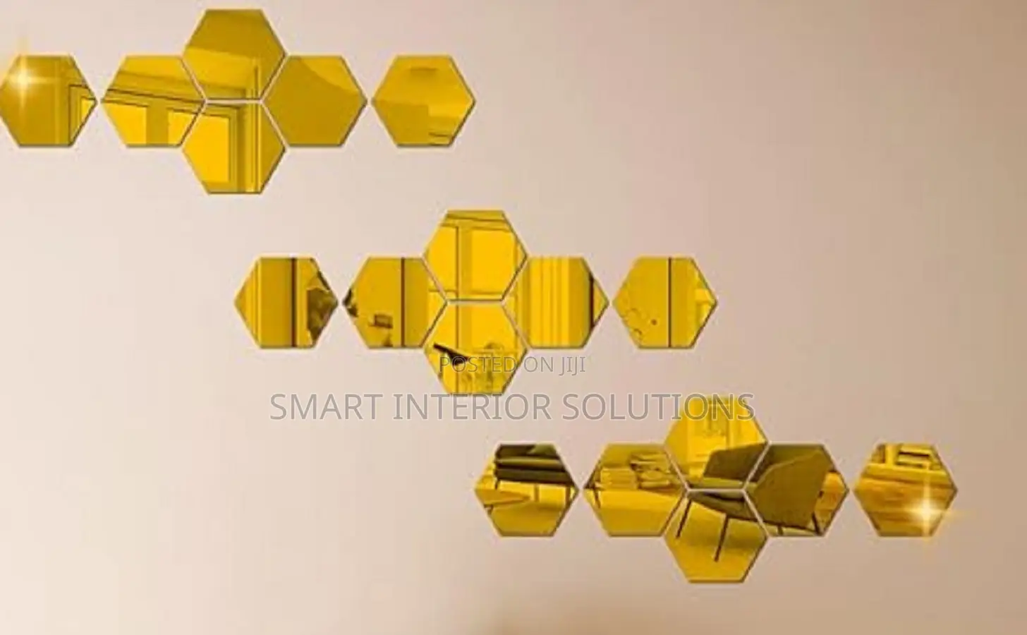 Golden Acrylic Hexagonal Mirrors
