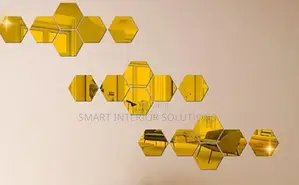 Golden Acrylic Hexagonal Mirrors