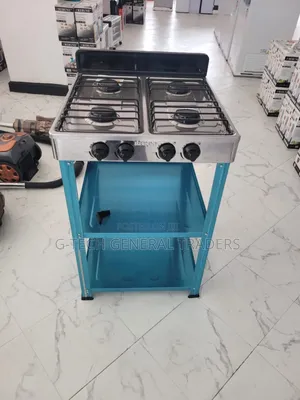 Rebune Four Burner Standing Gas Stove With Shelves