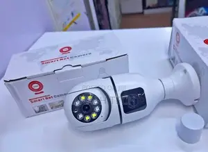 Dual Lens PTZ Bulb Camera 360°Indoor Nanny Cam