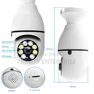Wifi CCTV Bulb Camera 1080p 360° Rotating Security Camera