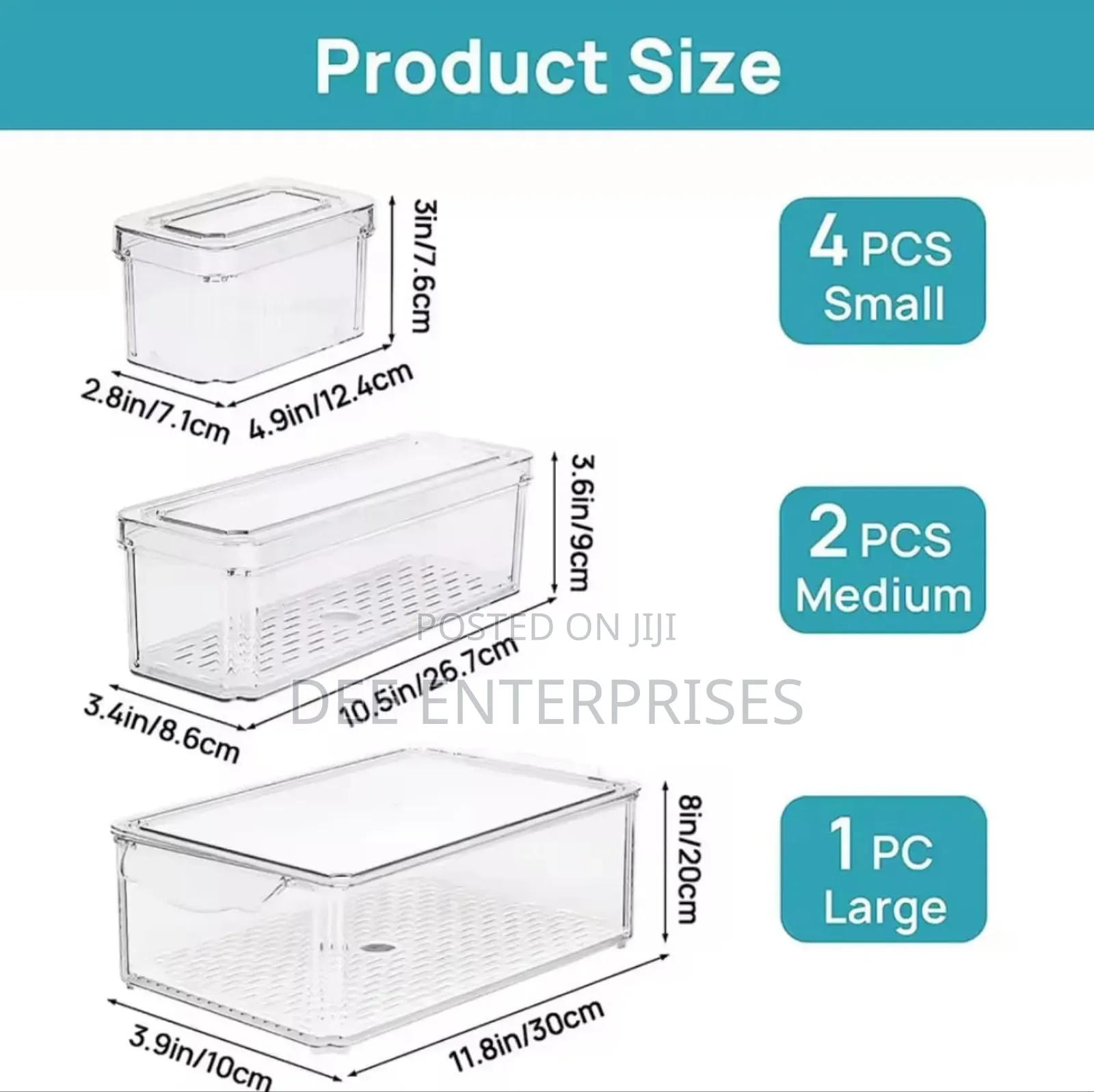 7pcs Stackable Fridge Storage Organizers