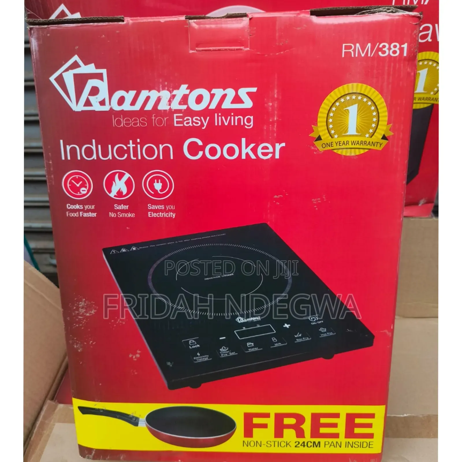 Ramtons Induction Cooker With Free Pan