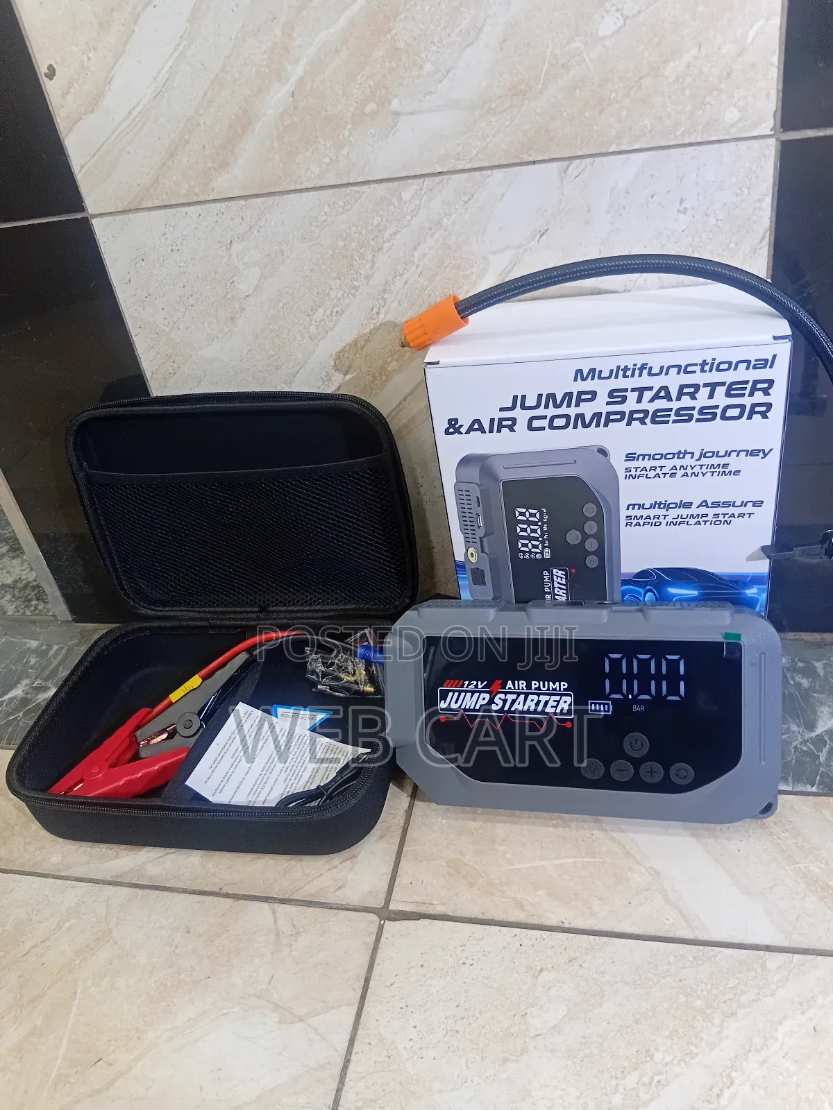 High Capacity Jump Starter With Integrated Digital Air Compressor