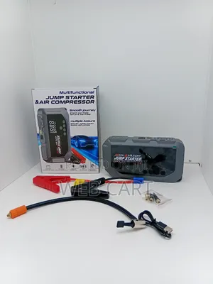 Powerful Digital Battery Booster With Air Compressor – Car Emergency