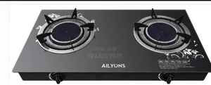 Ailyons 2 Burner Glass Top Gas Cooker Infrared Double Burner