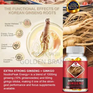 Organic Korean Ginseng With Gingko Biloba 120 PCS