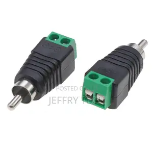 2-Pin Terminal Block Connector to Male Rca Adapter