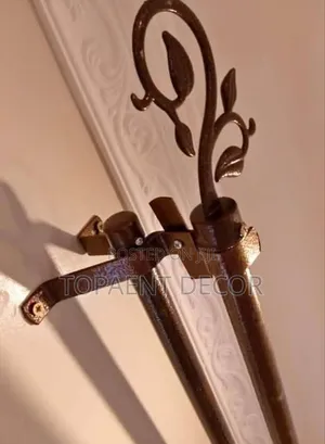 Brown Heavy Duty Double Curtain Rods for Sheer and Curtains