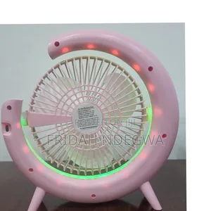 *Rechargeable Colourful Desktop Fan Light (5 Colour Modes)